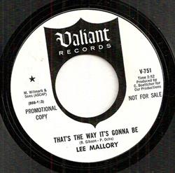 baixar álbum Lee Mallory - Thats The Way Its Gonna Be