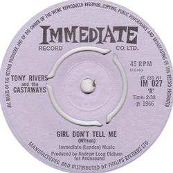 ladda ner album Tony Rivers And The Castaways - Girl Dont Tell Me