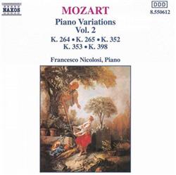 last ned album Wolfgang Amadeus Mozart, Francesco Nicolosi - Piano Variations Vol 2