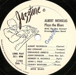 télécharger l'album Albert Nicholas - Plays The Blues