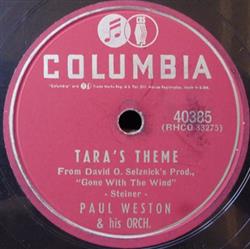 Paul Weston & His Orch - Taras Theme Love Letters