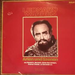Album herunterladen Leonard Warren - Arien und Szenen aus Rigoletto Macbeth Simon Boccanegra Andrea Chenier La Gioconda ua Vol 1