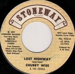 descargar álbum Chubby Wise & His Fiddle - Lost Highway