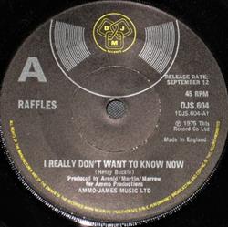 lataa albumi Raffles - I Really Dont Want To Know Now