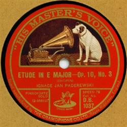 lataa albumi Ignace Jan Paderewski - Etude In E Major Op 10 No 3