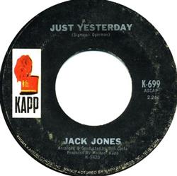 télécharger l'album Jack Jones - Just Yesterday