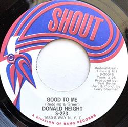 télécharger l'album Donald Height - Good To Me