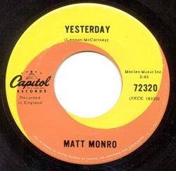 lyssna på nätet Matt Monro - Yesterday Just Yesterday