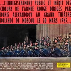 lataa albumi Les Choeurs De L'Armée Rouge - Les Choeurs De LArmée Rouge Au Grand Théâtre Bolchoï Volume 4
