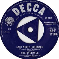 télécharger l'album Max Bygraves - Last Night I Dreamed