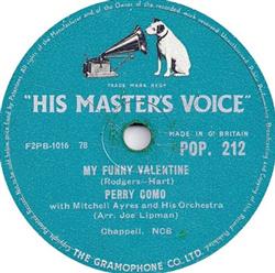 last ned album Perry Como With Mitchell Ayres And His Orchestra - My Funny Valentine Hot Diggity