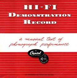 télécharger l'album Various - Hi Fi Demonstration Record