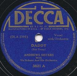 Download The Andrews Sisters With Vic Schoen And His Orchestra - Daddy Sleepy Serenade