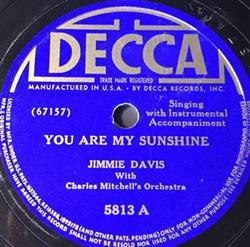 télécharger l'album Jimmie Davis With Charles Mitchell's Orchestra - You Are My Sunshine Old Timer