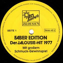 écouter en ligne Unknown Artist - Faber Edition Der Jalousie Hit 1977