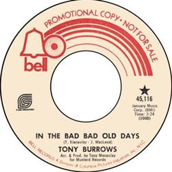 télécharger l'album Tony Burrows - In The Bad Bad Old Days