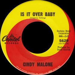 télécharger l'album Cindy Malone - Is It Over Baby
