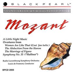 lataa albumi Wolfgang Amadeus Mozart, Orchestra Of Radio Luxembourg, Louis De Froment - Mozart