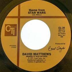 télécharger l'album David Matthews - Theme From Star Wars