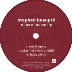 télécharger l'album Stephen Beaupré - Macro House EP