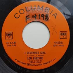 lyssna på nätet Lou Christie - I Remember Gina Escape