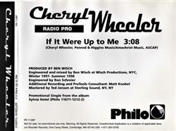 descargar álbum Cheryl Wheeler - If It Were Up To Me