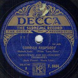 écouter en ligne Mantovani And His Concert Orchestra - Cornish Rhapsody