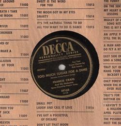 ladda ner album Francis Craig And His Orchestra - Too Much Sugar For A Dime SOS Baby