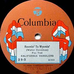 last ned album California Ramblers - Roamin To Wyomin Kaintucky