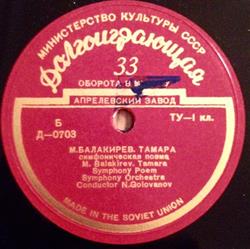 last ned album M Balakirev A Scryabin Symphony Orchestra , Conductor N Golovanov - Тамара Tamara Symphony Poem Поэма Экстаза A Poem Of Ecstacy