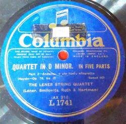 online luisteren The Lener String Quartet - Quartet In D Minor In Five Parts