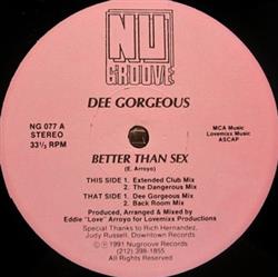 télécharger l'album Dee Gorgeous - Better Than Sex