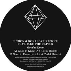 Download Eltron & Ronald Christoph Feat Jake The Rapper - Good To Know