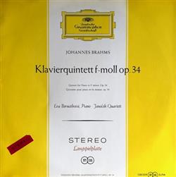 télécharger l'album Johannes Brahms Eva Bernáthová Janáček Quartet - Klavierquintett F moll Op 34