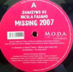 descargar álbum Shaketwo Vs Nicola Fasano - Missing 2007