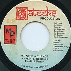 descargar álbum Pundit & Randy - We Need A Change